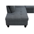 Pemberly Row Modern Linen Fabric Sectional Sofa Set in Dark Gray