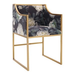 Pemberly Row 20&quot Transitional Velvet Dining Chair in Multi-Color