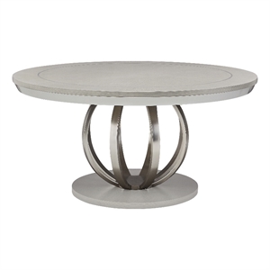 Pemberley Row Poplar Moonlight Gray Dining Table Round 60&quot Unassembled