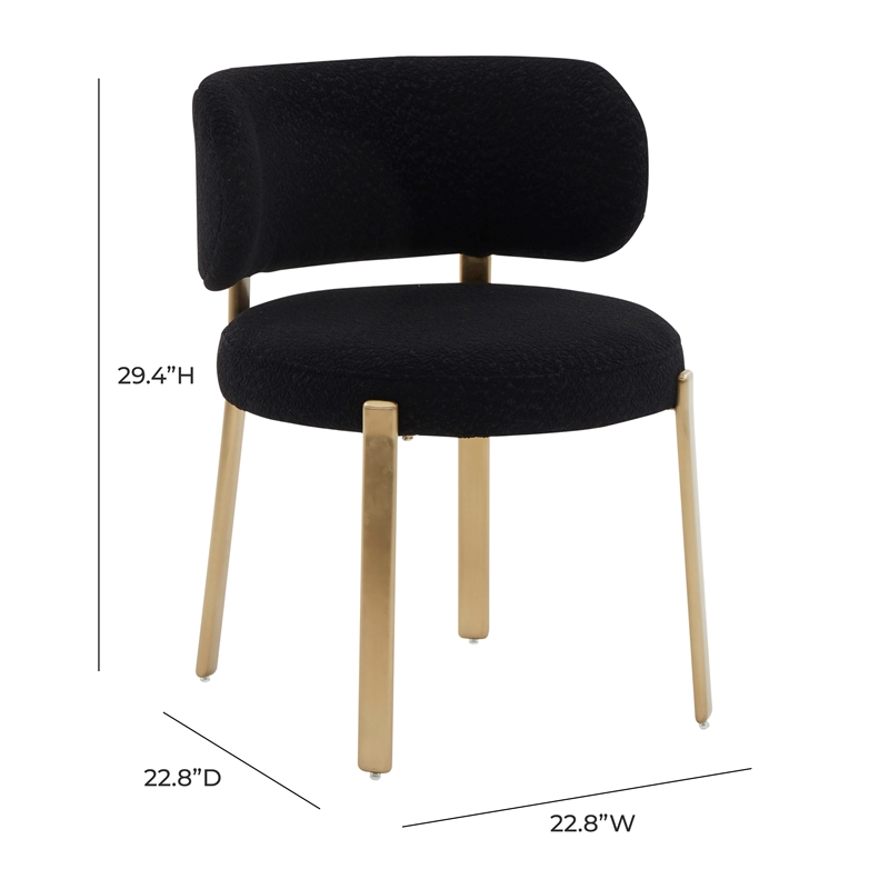 Pemberly Row Modern / Contemporary Black Boucle Dining Chair