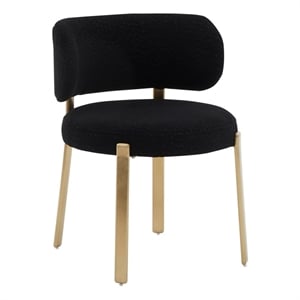 Pemberly Row Modern / Contemporary Black Boucle Dining Chair
