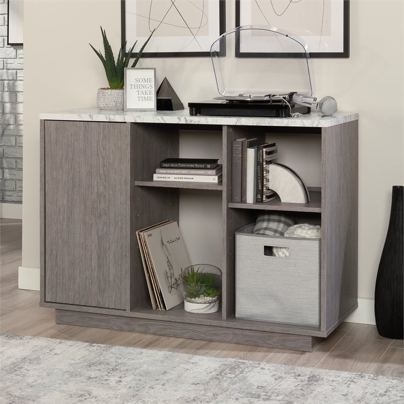 Pemberly Row Modern Engineered Wood Accent Storage in Ashen Oak
