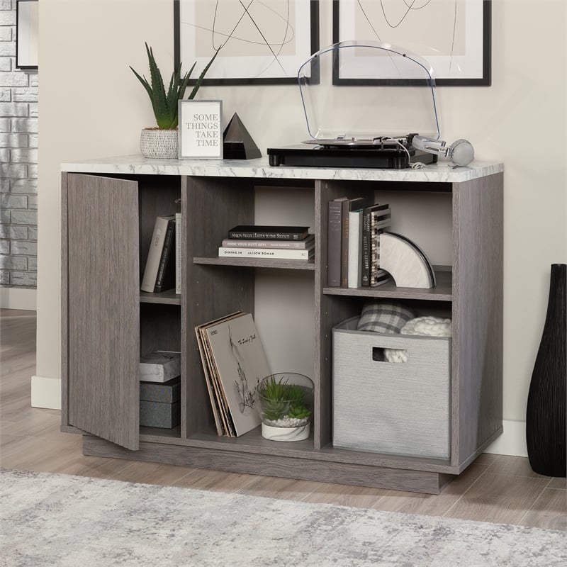 Pemberly Row Modern Engineered Wood Accent Storage in Ashen Oak