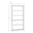 Pemberley Row Engineered Wood Glacier Oak Bookcase Rectangular Adjustable Shelves 69.764