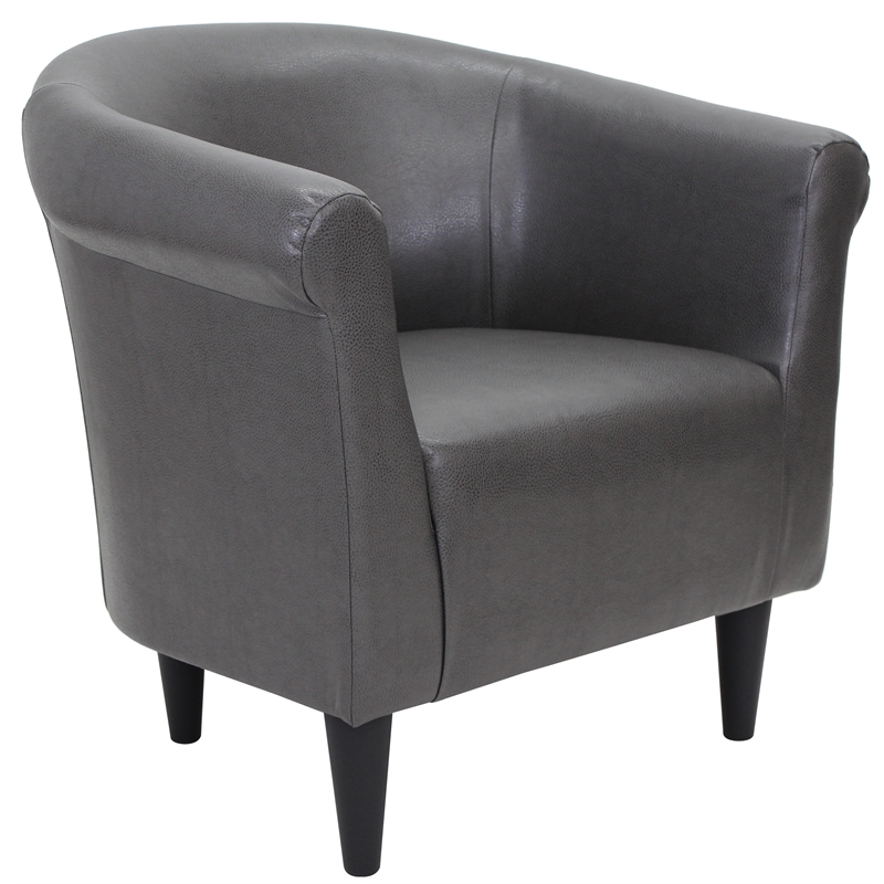 Pemberley Row Faux Leather Slate Gray Club Chair 32