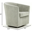 Pemberley Row Fabric Dove Gray Swivel Club Chair Rectangular Plush Padded Comfort 30