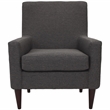 Pemberley Row Fabric Dark Gray Arm Chair Rectangular Padded Seat 34.5
