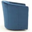 Pemberly Row Traditional Fabric Swivel Club Chair in Blue Finish