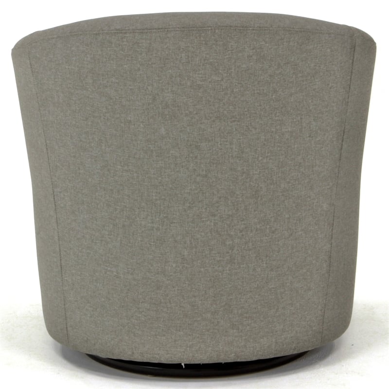 Pemberly Row Traditional Fabric Swivel Club Chair in Gray Finish