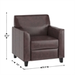 Pemberly Row Modern / Contemporary Leather Chair in Brown Finish