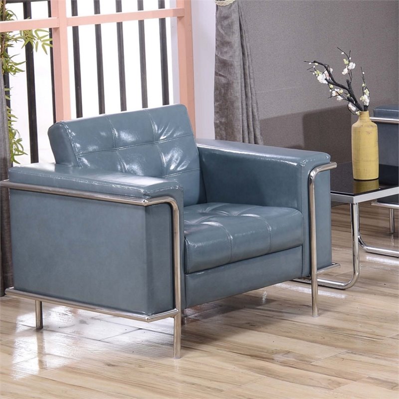 Pemberly Row Modern / Contemporary Reception Chair in Gray
