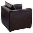 Pemberly Row Modern Vinyl Upholstered Accent Chair with Arm Rests in Brown