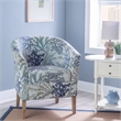 Pemberly Row Coastal Fabric Oceanside Club Chair in Multi-Color