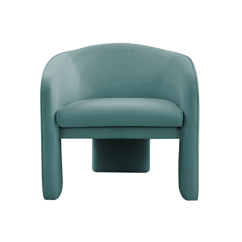 Pemberly Row Modern / Contemporary Sea Blue Velvet Accent Chair