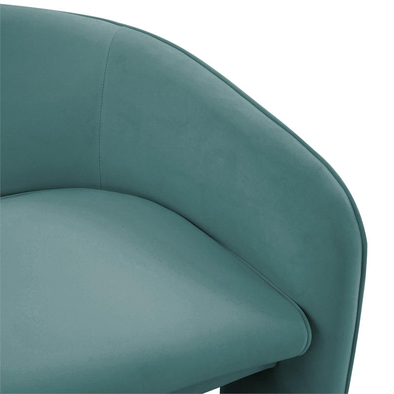 Pemberly Row Modern / Contemporary Sea Blue Velvet Accent Chair