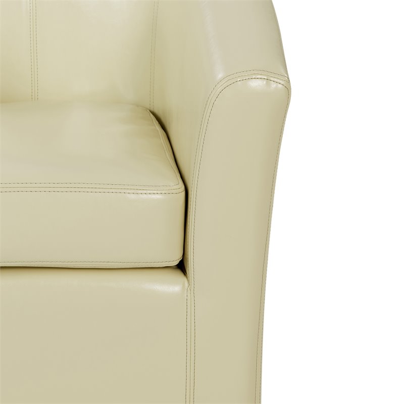 Pemberley Row Bonded Leather Beige Swivel Tub Chair Rectangular 17.5