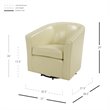 Pemberley Row Bonded Leather Beige Swivel Tub Chair Rectangular 17.5
