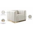 Pemberley Row Velvet Cream Chair Rectangular Deep Tufting 38.5