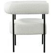 Pemberly Row Contemporary Boucle Fabric/Metal Accent Chair in Cream
