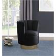 Pemberly Row Velvet Upholstered Swivel Accent Chair in Black Velvet