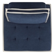 Pemberly Row Contemporary Fabric Armless Corner Accent Chair in Navy Blue/Cream
