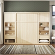 Pemberly Row Transitional Single Side Cabinet for Wall Beds in Light Oak