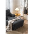 Pemberly Row Modern Linen Fabric Indoor Chaise Lounge in Gray