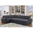 Pemberley Row Fabric Dark Gray Sleeper Sectional Sofa Rectangular Storage 117.8