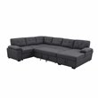 Pemberley Row Fabric Dark Gray Sleeper Sectional Sofa Rectangular Storage 117.8