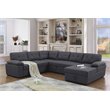 Pemberley Row Fabric Dark Gray Sleeper Sectional Sofa Rectangular Storage 117.8