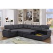 Pemberley Row Fabric Dark Gray Sleeper Sectional Sofa Rectangular Storage 117.8