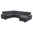 Pemberley Row Fabric Dark Gray Sleeper Sectional Sofa Rectangular Storage 117.8