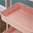 Pemberly Row 2-Tier Table Top Plastic Storage Trolley Rolling Cart in Pink