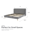 Pemberly Row Upholstered Wingback Queen Bed Frame in Light Gray