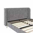 Pemberly Row Upholstered Wingback Queen Bed Frame in Light Gray