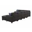 Pemberly Row 8-Piece Upholstered Modern Fabric Sectional in Dark Gray