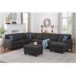 Pemberly Row 8-Piece Upholstered Modern Fabric Sectional in Dark Gray