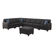Pemberly Row 8-Piece Upholstered Fabric Sectional with Ottoman in Gray