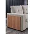 Pemberly Row Fabric Reversible Side Compartment Sectional Sofa Bed - Light Gray