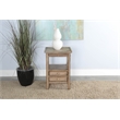 Pemberly Row Traditional Beach Pebble Solid Wood and Veneers Side Table in Oak