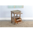 Pemberly Row Traditional Beach Pebble Solid Wood and Veneers Side Table in Oak