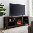Pemberly Row MDF Rustic Farmhouse Electric Fireplace Wood TV Stand - Espresso