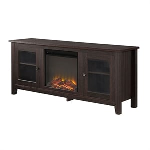 Pemberly Row 58&quot Traditional Electric Fireplace TV Stand - Espresso