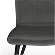 Pemberly Row Mid-Century Dining Chair (Set of 2) in Dark Gray Velvet Fabric