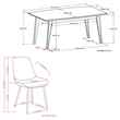 Pemberly Row 5-Piece Wood & Fabric Dining Set in Slate Gray/Java Brown