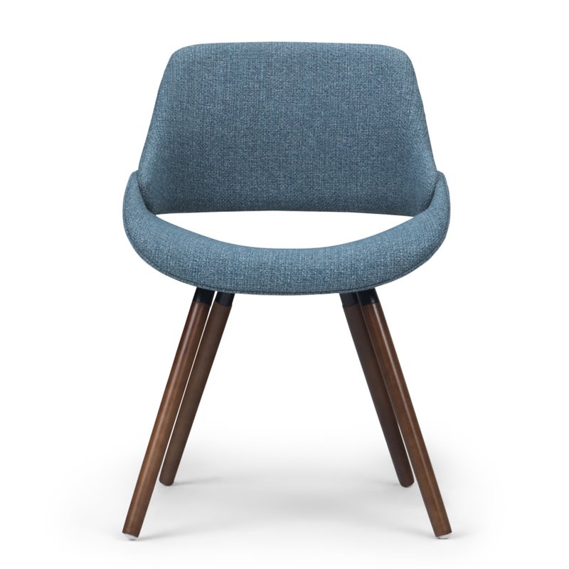 Pemberly Row Modern Solid Wood Dining Chair in Denim Blue Finish