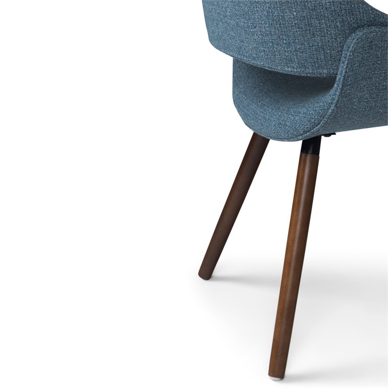Pemberly Row Modern Solid Wood Dining Chair in Denim Blue Finish