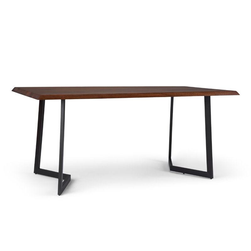 Pemberly Row 7 Piece Solid Mango Wood Dining Set in Black and Silver