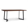 Pemberly Row 7 Piece Solid Mango Wood Dining Set in Black and Silver