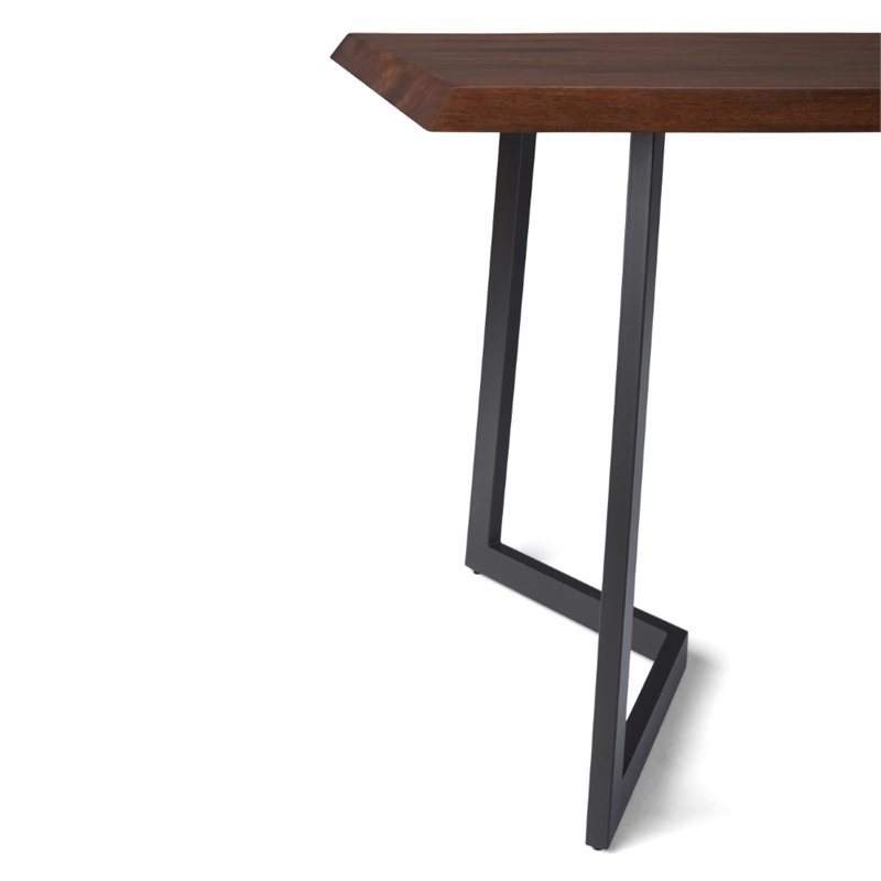 Pemberly Row 7 Piece Solid Mango Wood Dining Set in Black and Silver